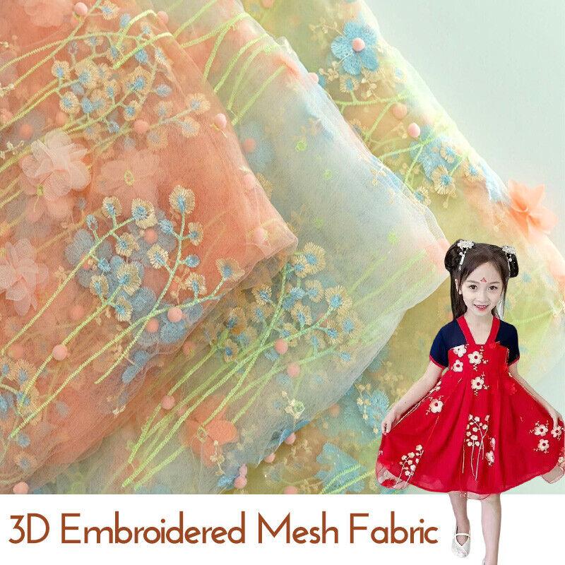 Vải ren thêu, lưới hoa, vải tuyn, váy đầm, rèm cửa tự làm, thủ công, 1 yard 1