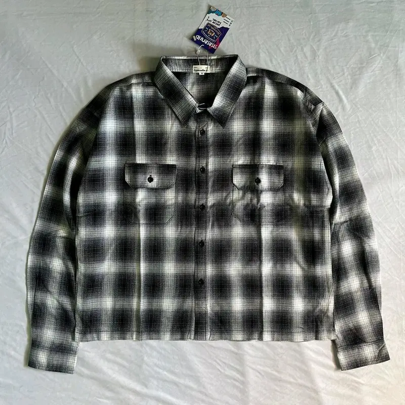 WORKSHIRT OVERSIZE SEMI CROP NEW FLANNEL BOXY FIT LENGAN PANJANG VETERANO DOUBLE POCKET by sisasatu.id 6