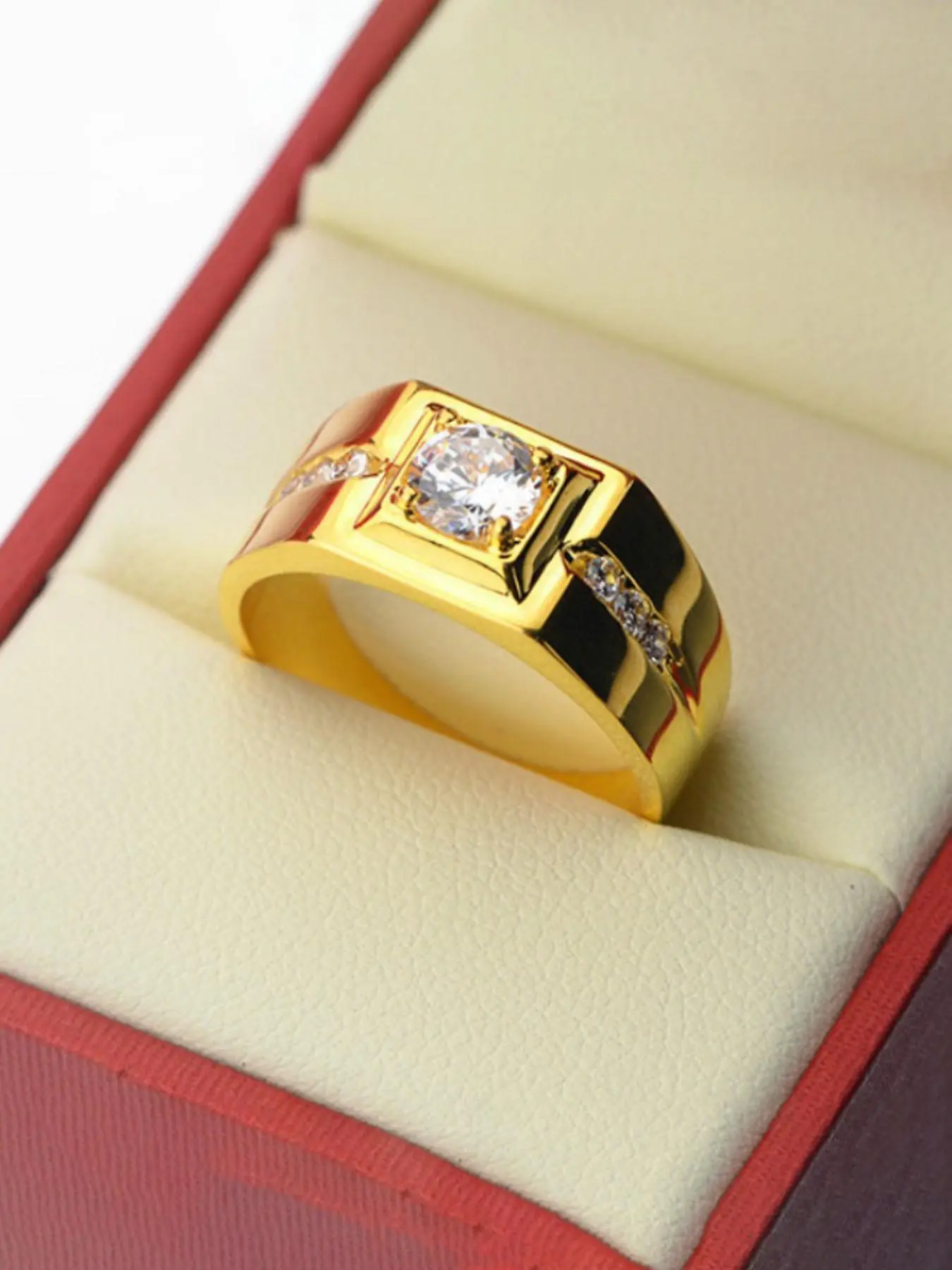 Men's Punk Style Rhinestone Decorated Ring, Luxury Trendy Vintage Ring, Streetwear Matching Jewelry, Fashion Accessories for Men