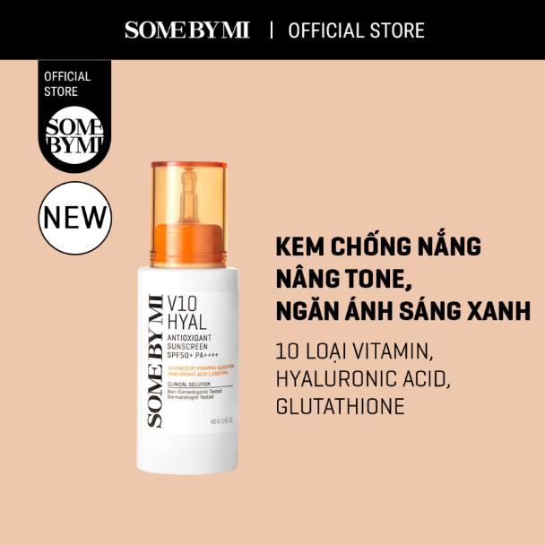 Some By Mi Kem chống nắng nâng tone da V10 Hyal Antioxidant Suncreen SPF 50+ PA++++ 40g