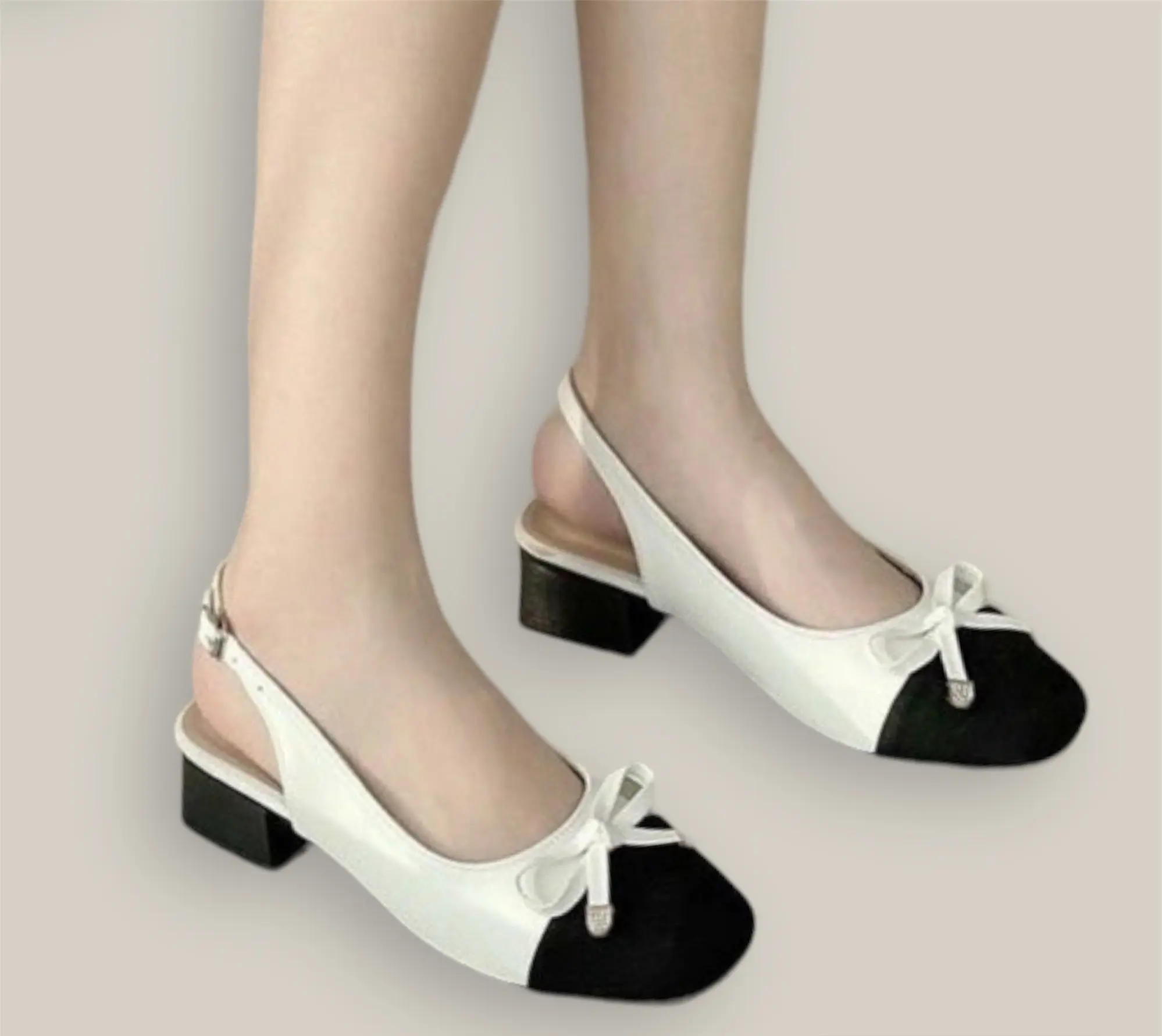 Giày Quai Sau 4P Mũi Dạ Nơ - Giày DG DéP Shoes
