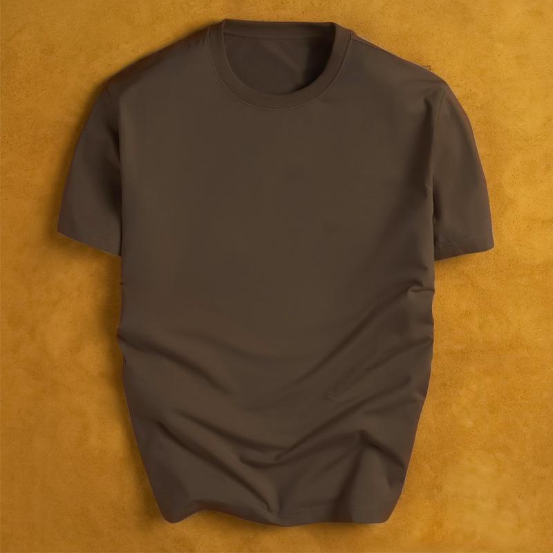 Áo thun trơn cổ tròn vải cotton co dãn thoáng mát trẻ trung thanh lịch Menswear