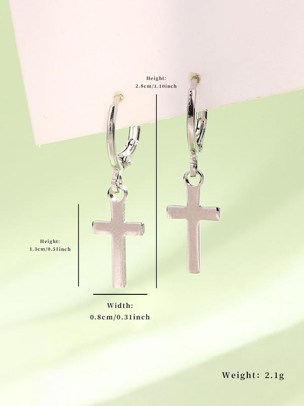 Unisex Street Trend Cross Design Dangle Earrings, 1 Pair Vintage Trendy Dangle Earrings, Chic Gorgeous Jewelry As Gift for Girlfriend & Boyfriend 1