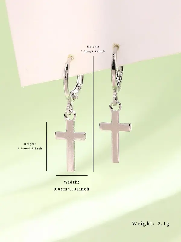 Unisex Street Trend Cross Design Dangle Earrings, 1 Pair Vintage Trendy Dangle Earrings, Chic Gorgeous Jewelry As Gift for Girlfriend & Boyfriend 1