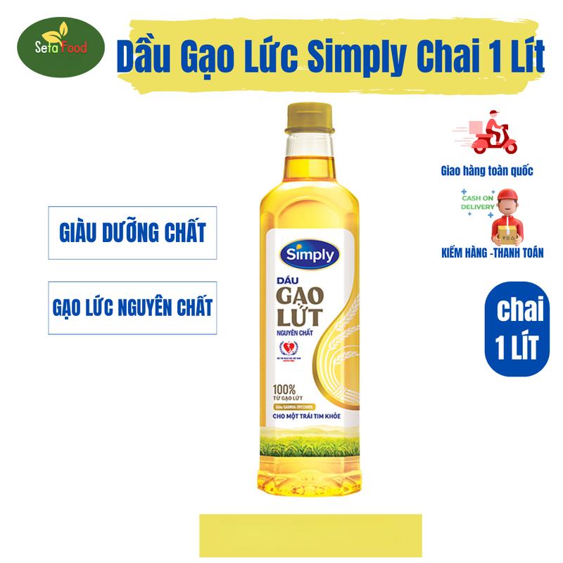 Dầu ăn simply gạo lứt nguyên chất Simply chai 1 lít
