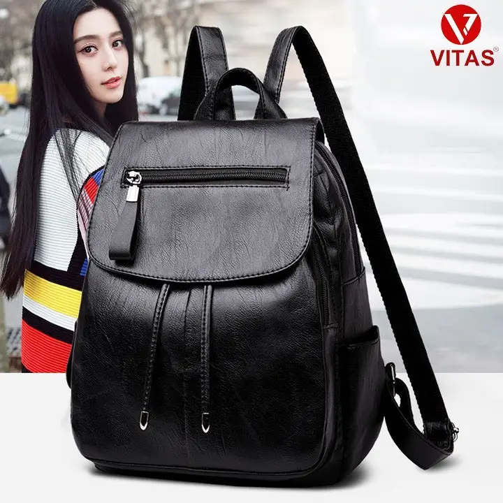 BaLo Da PU Thời Trang Hàn Quốc VITAS VT03 Đeo Vai Len Backpack 7