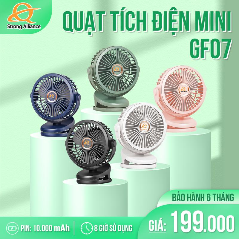 [ BH 6 THÁNG ] Quạt Kẹp Tích Điện Mini GF07 Có Thể Sạc Lại, Quạt Điện Cố Định 10000-20000 MAh, Có Thể Điều Chỉnh Mức Quạt, Nhỏ Gọn Thích Hợp Cho Máy Tính Để Bàn, Trường Học, Văn Phòng, Xe Đẩy Trẻ Em