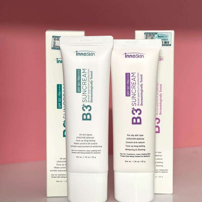 [Mẫu mới] Kem Chống Nắng B3 Innoskin Skincare SPF 50+ Nâng Tone đẹp , Kiềm Dầu, Kháng Nước size 50ML 3