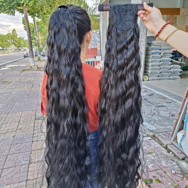 Tóc cột đui ngựa thanh quấn xù mì 9t Tóc Giả cẩu giả người thái