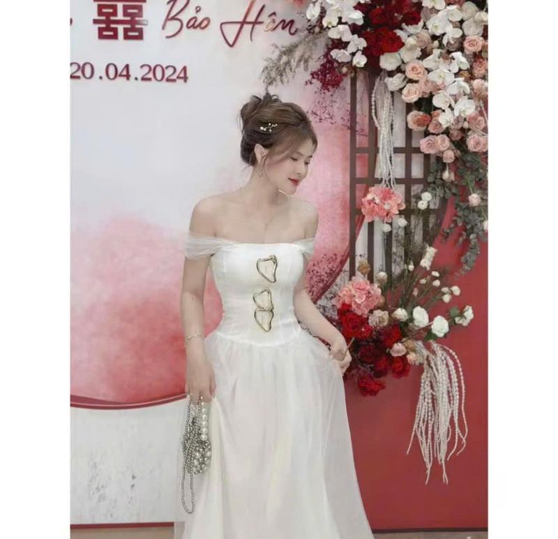 D485 ĐẦM THIẾT KẾ BIGSIZE PHỐI LƯỚI DÁNG DÀI CÔNG CHÚA (TÁO ĐỎ BIGSIZE 55-90KG) 7