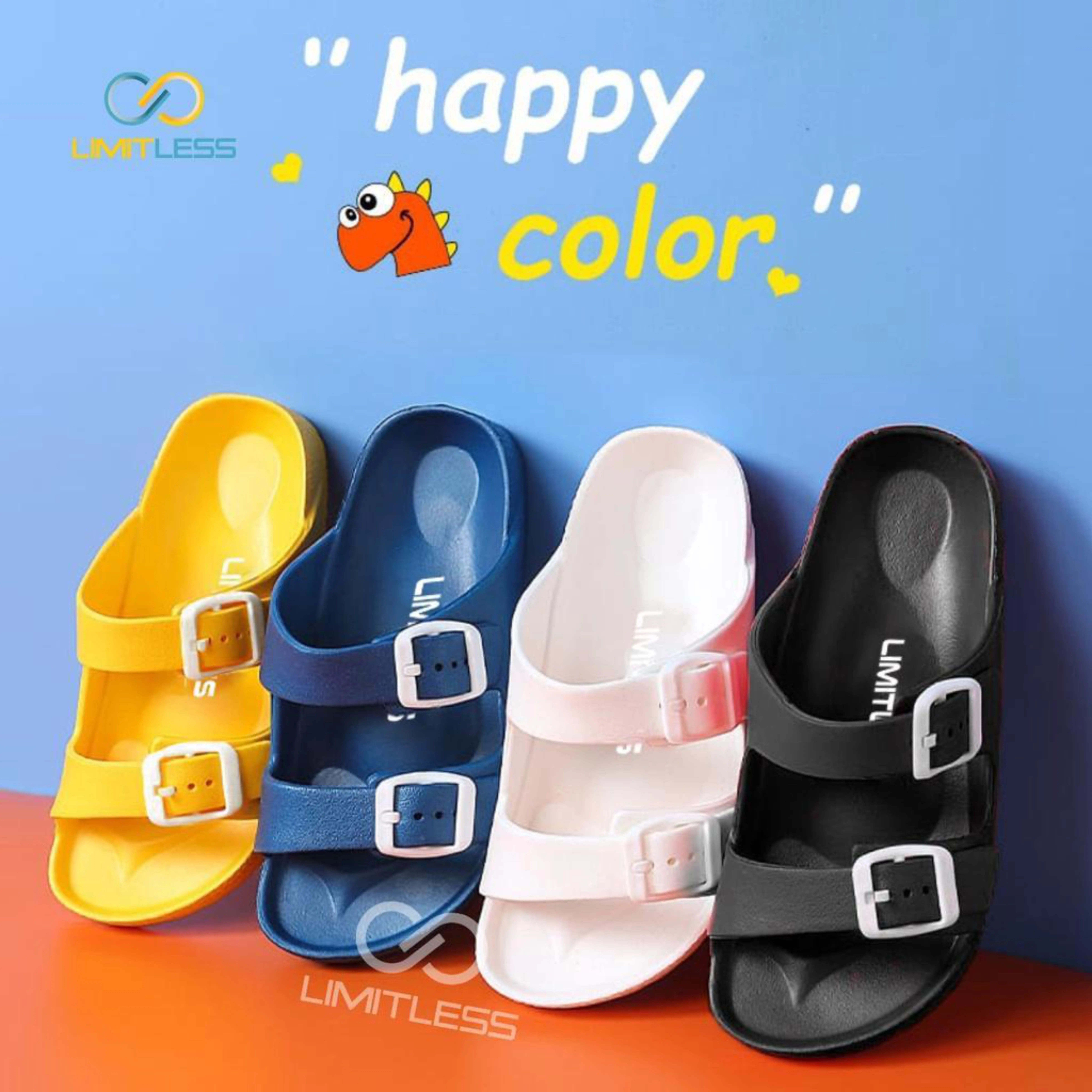 Limitless - Sandal Anak Laki-Laki Perempuan Selop Strap 2 Kasual Sendal Anak Flat Rumah Fashion Kaki