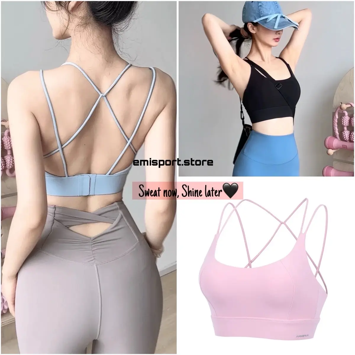 [HOT] Áo tập thể thao Qccc có mút lót cố định,cài nấc sau siêu xịn, dây tròn đan chéo lưng