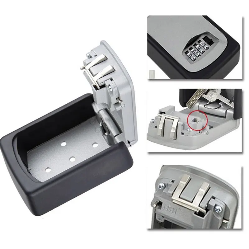 Key Safe Box Outdoor Digit Wall Mount Combination Password Lock Aluminum Kotak Kunci Di Dinding Kotak Penyimpanan Kunci Safety Box 3