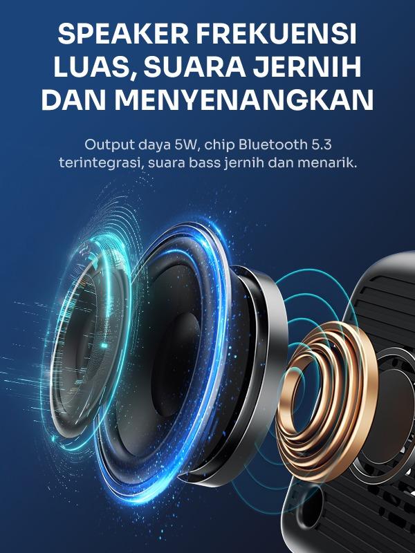 ROBOT Speaker RB170 Bluetooth 5.3 with LED Display & Alarm Clock Garansi 1 Tahun Jam Smart 3