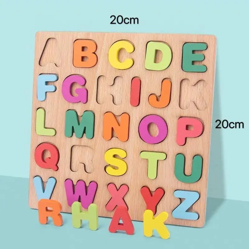 Alphabet Digital Puzzle Wooden Toys Kid Number Letter shape Matching Jigsaw Board toys for kids