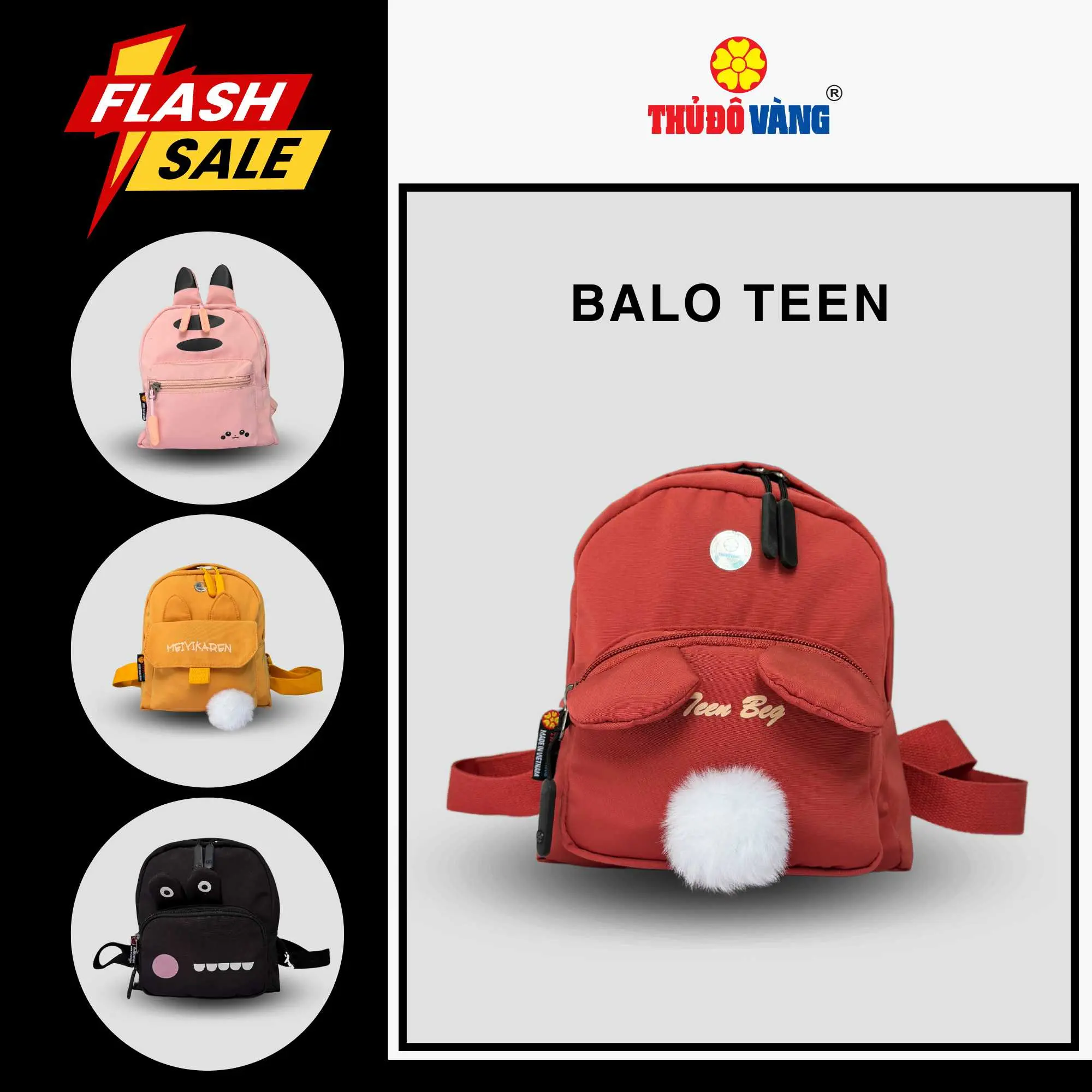 Balo Nam Nữ size nhỏ Đi Làm, Đi Học, Đi Du Lịch THỦ ĐÔ VÀNG B179, B279, B379, B479