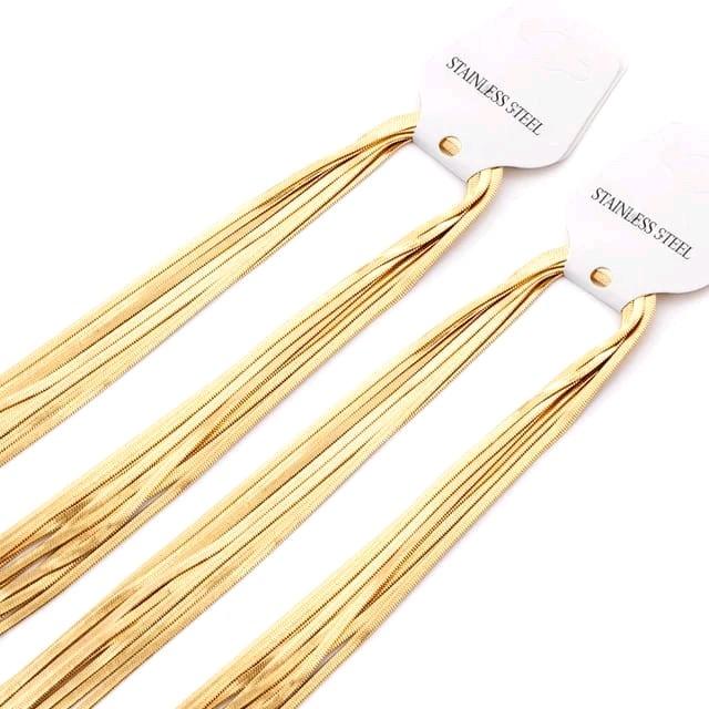 kalung wanita tiranium model pipih stainless steel Laki-laki 2