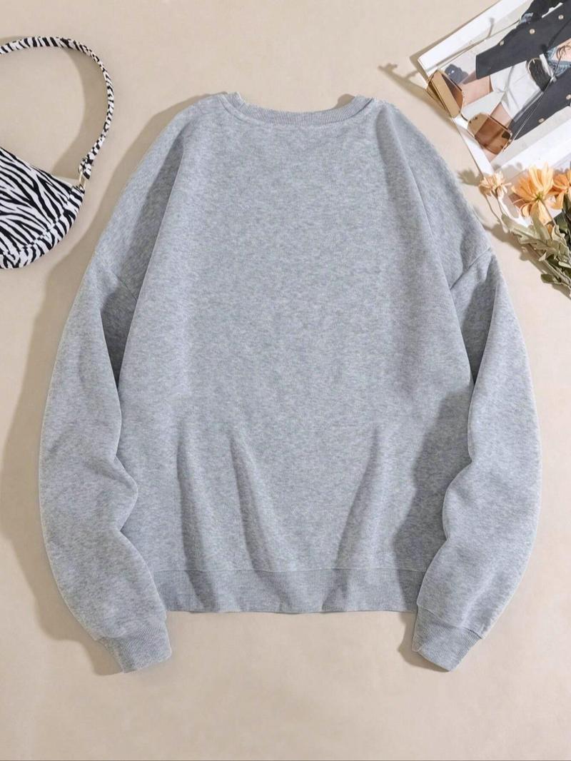 Product Introduction of Women's Vintage Dallas Football Crew Neck Sweatshirt, Casual Letter & Star Print Long Sleeve Pullover for Fall & Winter, Women's Clothes for Daily Wear 8