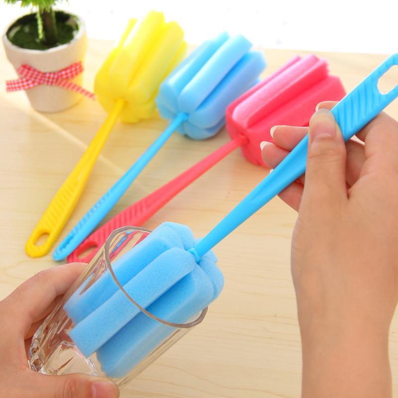 Product Introduction of Kitchen Cleaning Tool Sponge Brush For Wineglass Bottle Coffe Tea Glass Random Color R7O7 13