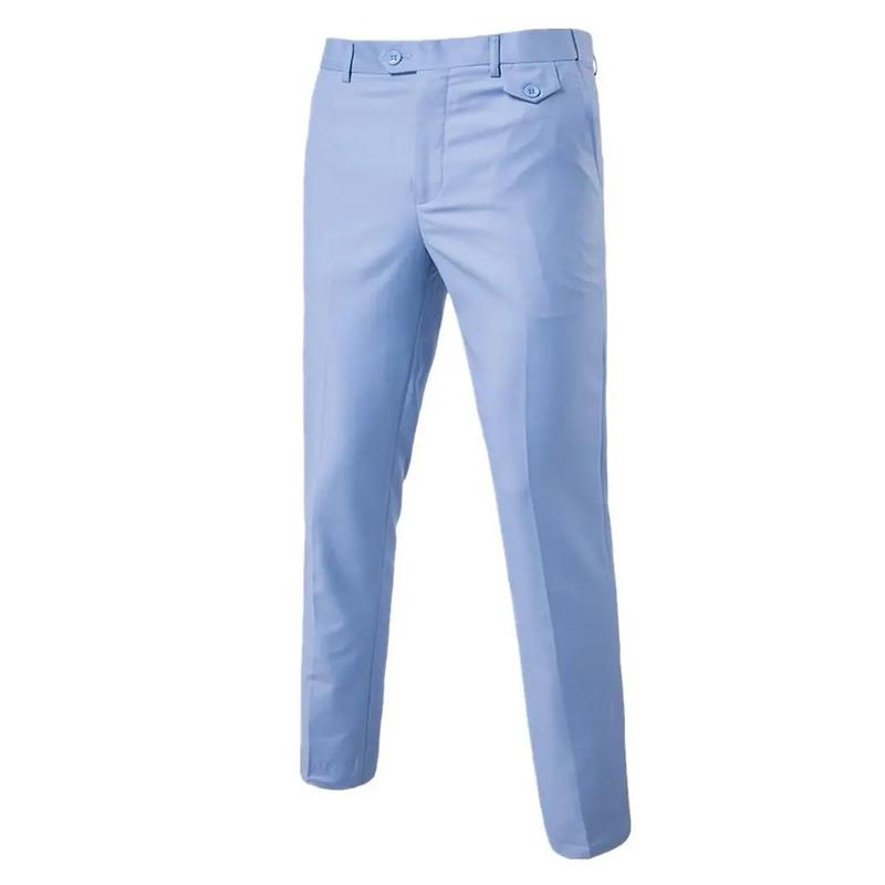 Product Introduction of Benferry 2 pcs/set plus size men solid color long sleeve lapel slim button business suit Menswear Overalls Pants Smooth Straight Stylish 14