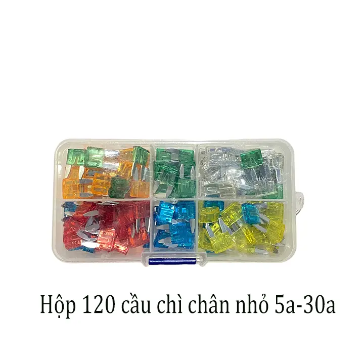 Bộ 120 Cầu Chì chân nhỏ Dự Phòng cho Xe Hơi, Xe Máy, Xe Tải 5