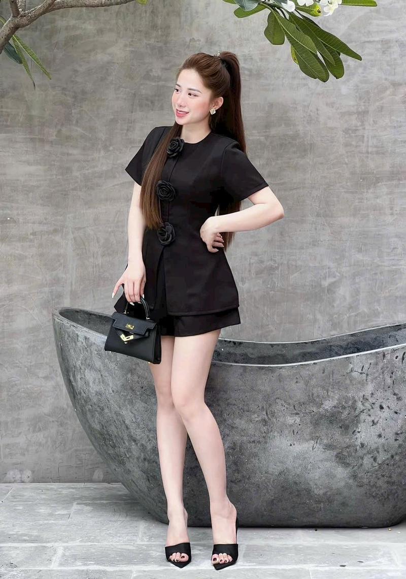 Product Introduction of Set đồ nữ áo lenin gân cổ tròn tay ngắn kết bông kèm quần đùi xinh xắn dễ thương T30 Women Kem 18