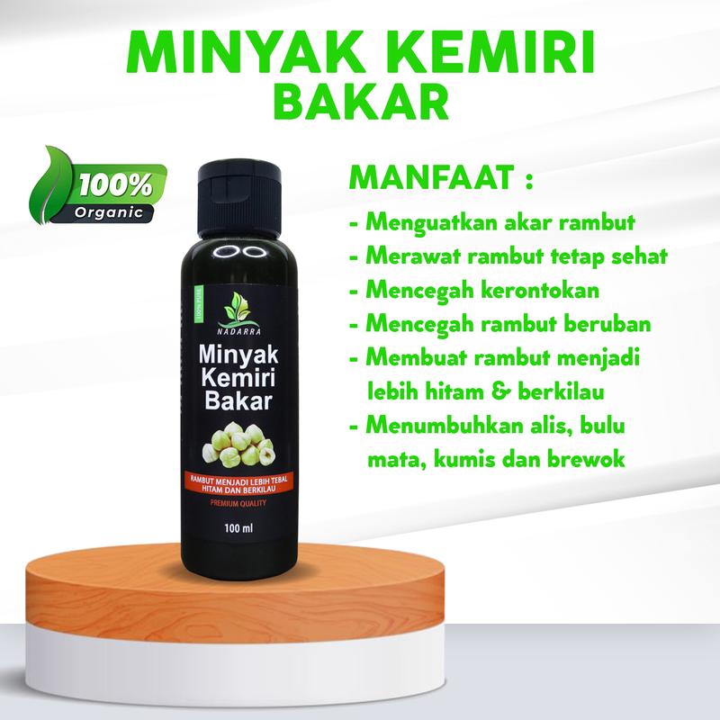 Nadarra Minyak Kemiri Bakar dan Kemiri Gold Murni Penumbuh dan Penghitam Rambut Bulu Mata dan Alis 3