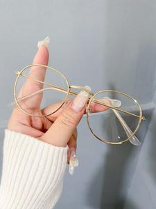 1 Par de Lentes de Marco Redondo Unisex de Estilo Sencillo y Color Liso para Uso Diario, Lentes Casuales de Moda, Lentes Modernos para Actividades al Aire Libre