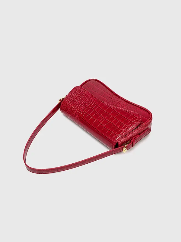 Women's Fashionable Crocodile Embossed Design Shoulder Bag, Casual Versatile Crossbody Bag with Adjustable Strap for Daily Used 5