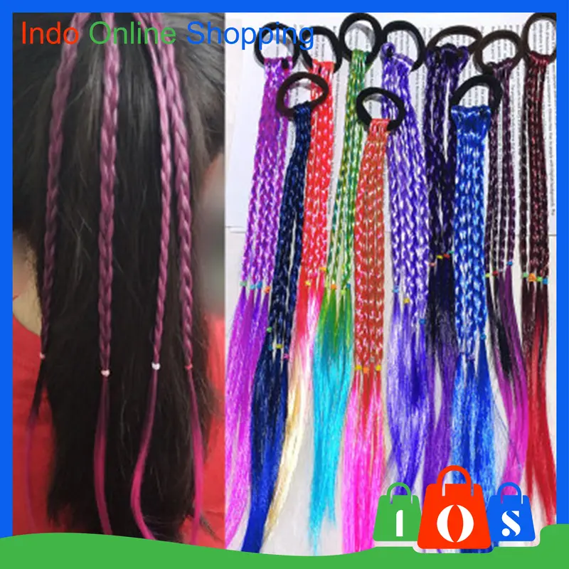 IOS 283 Rambut Palsu Untuk Anak Perempuan Fashion Braid Hair Band Kuncir Kuda Elastis Model Import COD 0