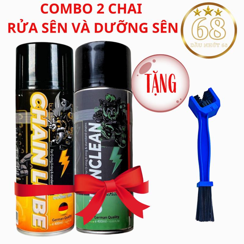 Combo 2 Chai Rửa Sên và Dưỡng Sên Sprayking Tặng Kèm Bàn Chải 3D Vệ Sinh Nhông Sên Siêu Sạch