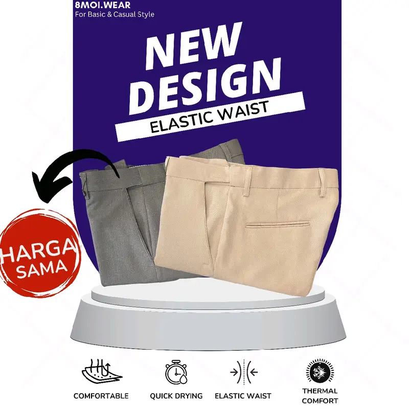 8MoiWear Celana Ankle Pants Cowok Slimfit Elastis Keren Melar 5