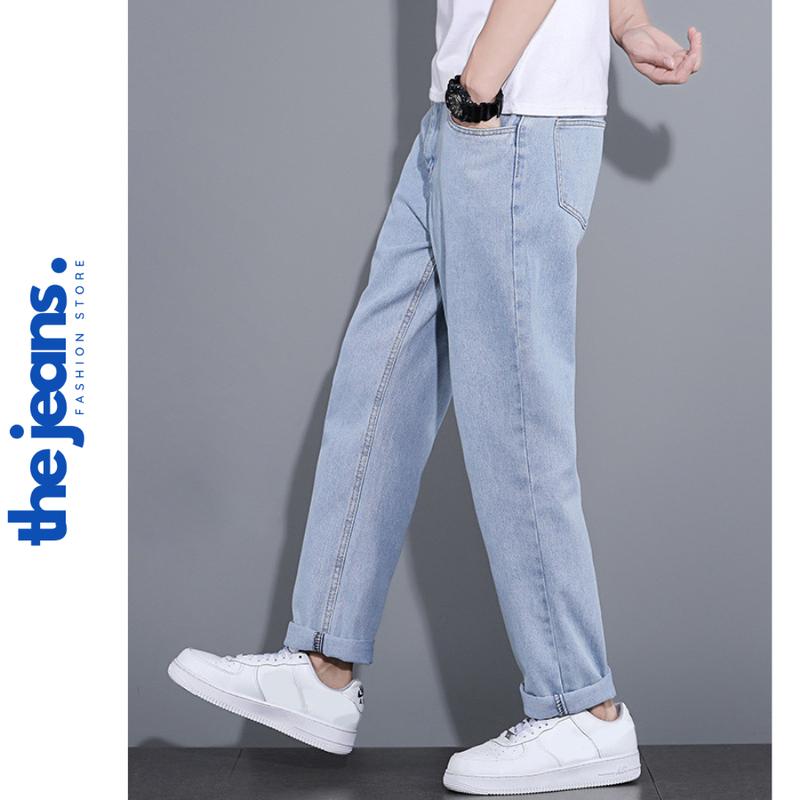 Quần Bò Jean Cao Cấp Nam Ống Suông Đứng Baggy Màu Xanh Nhạt/Xanh Đậm Vải Bò Jeans Xuất Xịn C1 Tại HT Store Menswear Pants quanjean nam 2