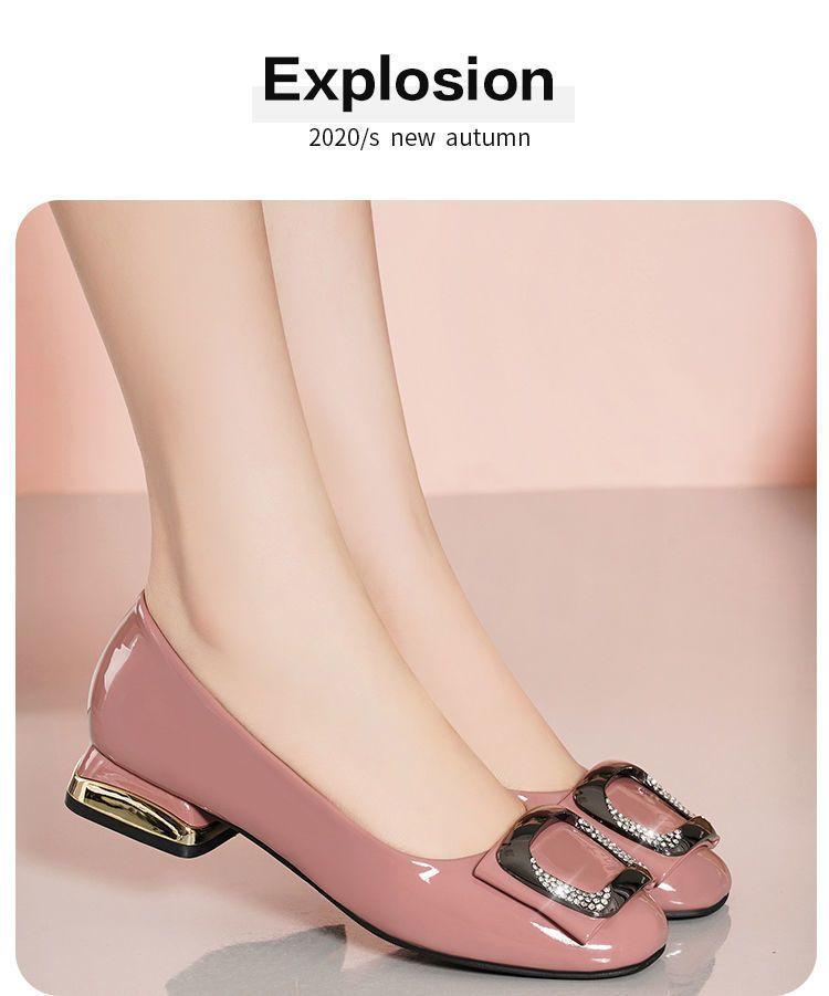 Product Introduction of Giày Nữ, Cỡ Lớn (35-43), Giày Lười, Đế Thấp, Da, Giày Cao Gót Mũi Vuông, Giày Đi Làm, Thích Hợp Cho Bàn Chân Rộng Và Béo, Có Cỡ 41, 26