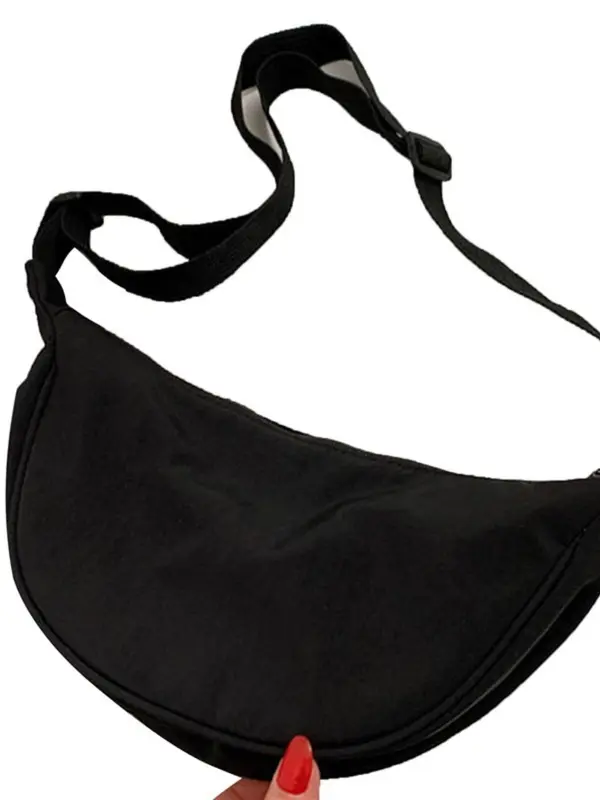 Women's Dumpling Shaped Underarm Bag, Casual Simple Solid Color Hobo Bag, Fashionable Nylon Crossbody Bag with Adjustable Strap for Daily Used 8