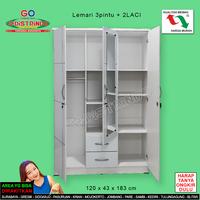 Gambar Lemari Pakaian 3pintu / Lemari 3pintu + 2Laci / Lemari 11 Storage dari Go Distrindo Mebel Surabaya Kab. Gresik 5 Tokopedia