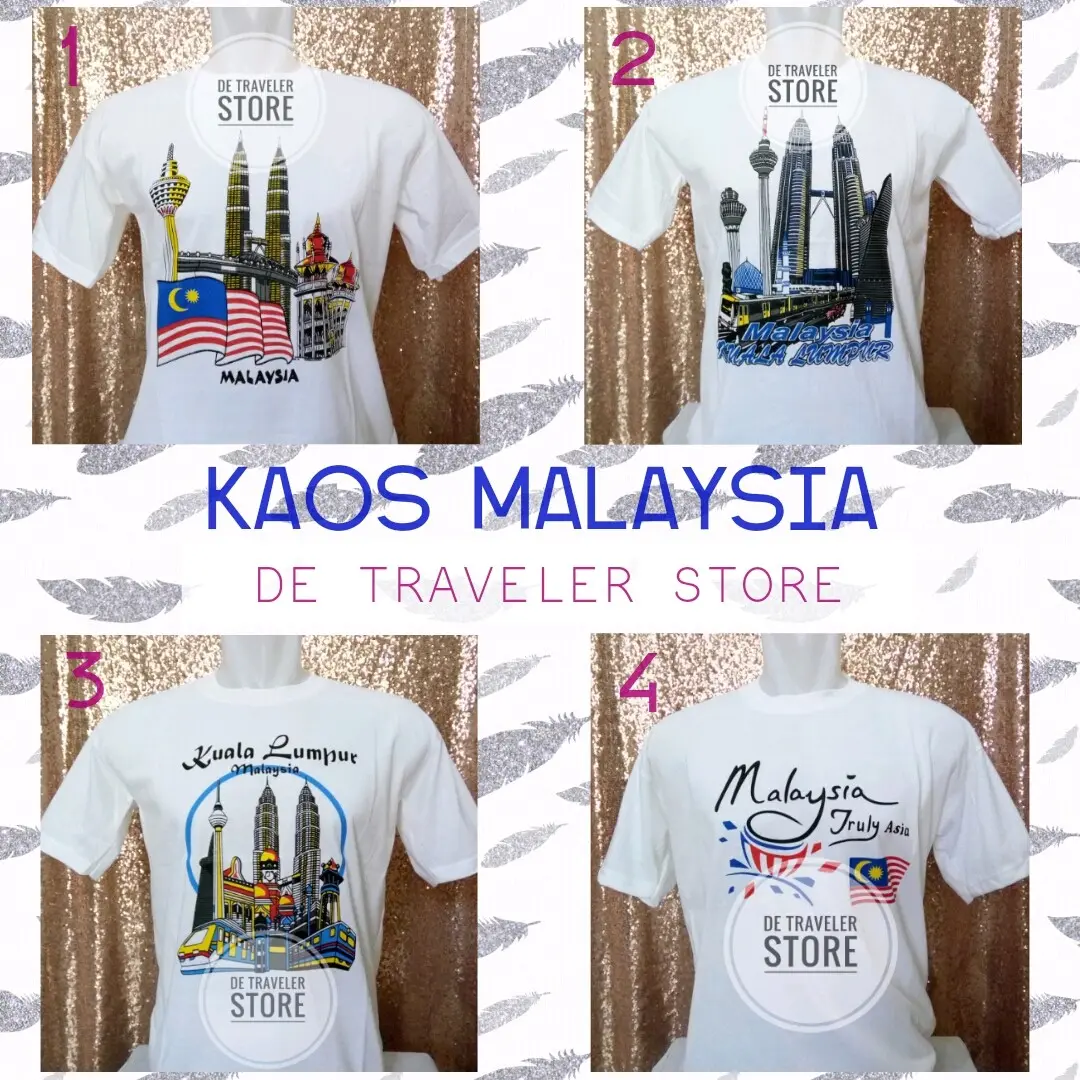 Kaos Malaysia Petronas Tower Souvenir Baju Negara Malaysia Putih