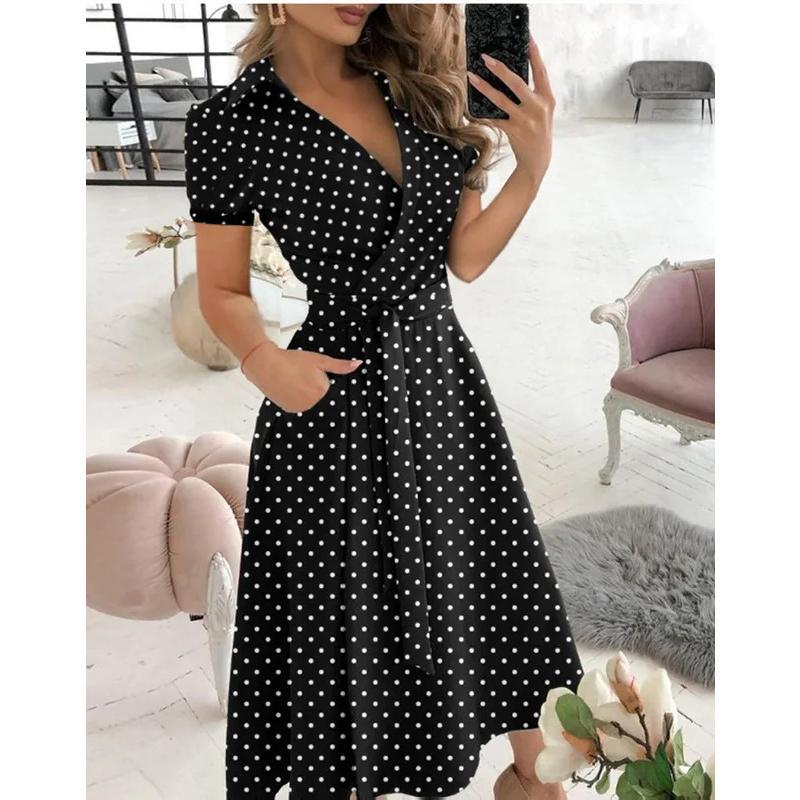 Vintage Elegant Geometric Print V Neck Two Pieces Vintage Elegant Geometric Print V Neck Two Pieces