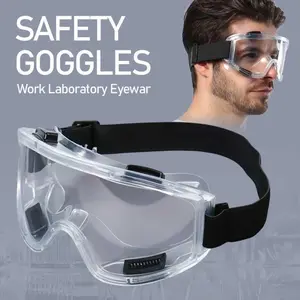 TAFFGUARD Kacamata Safety Work Laboratory Eyewar ASL-Y Karet PVC Anti Fog Splash Scratch Shock Proteksi UV Lensa Lebar Proteksi Maksimal untuk Area Kontaminasi Tinggi