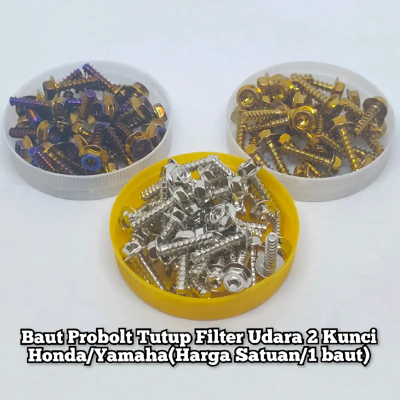 Baut Probolt Tutup Filter Udara 2 Kunci Matic Honda Dan Yamaha Beat Vario Scoopy Mio Nmax Aerox Lexi Xeon Genio PCX 150/160 DLL 0