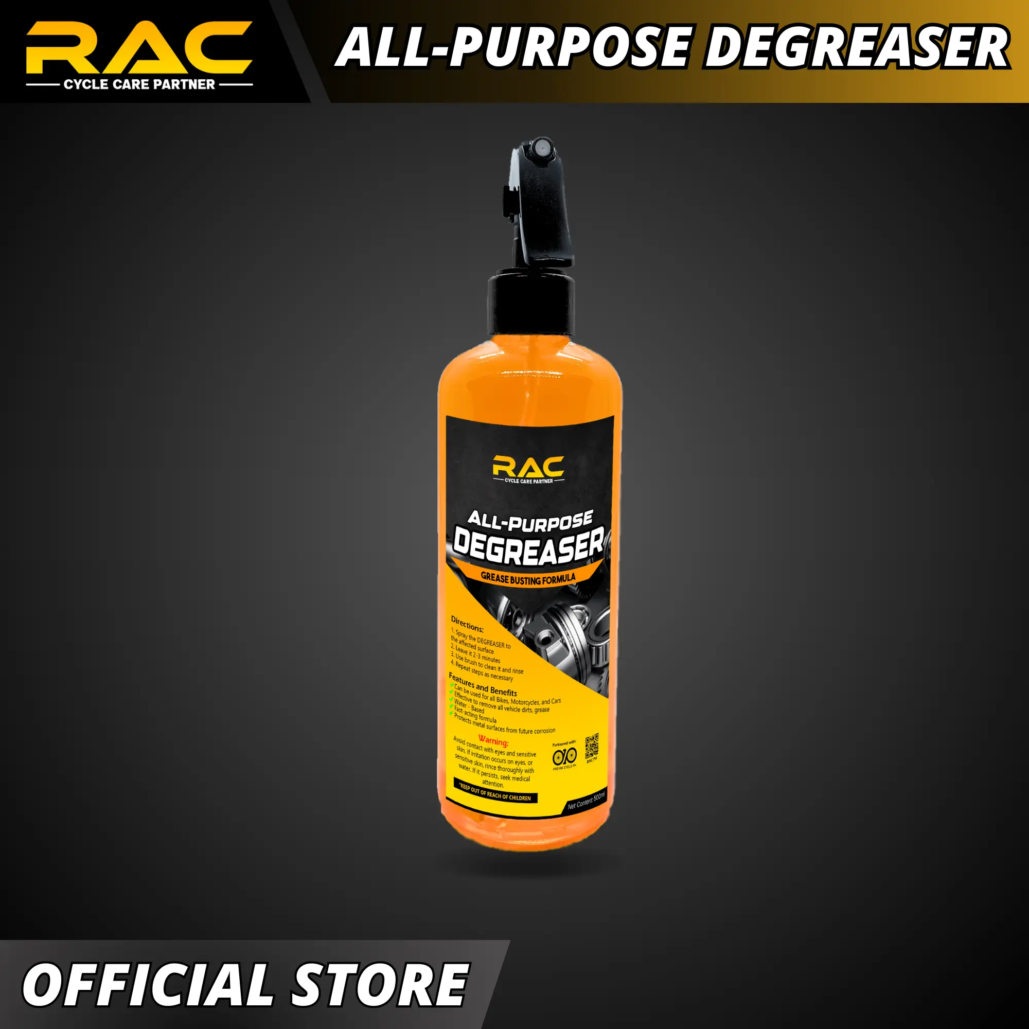 RAC 500ml Bike/Motorcycle/Car All Purpose Degreaser - TikTok Shop ...