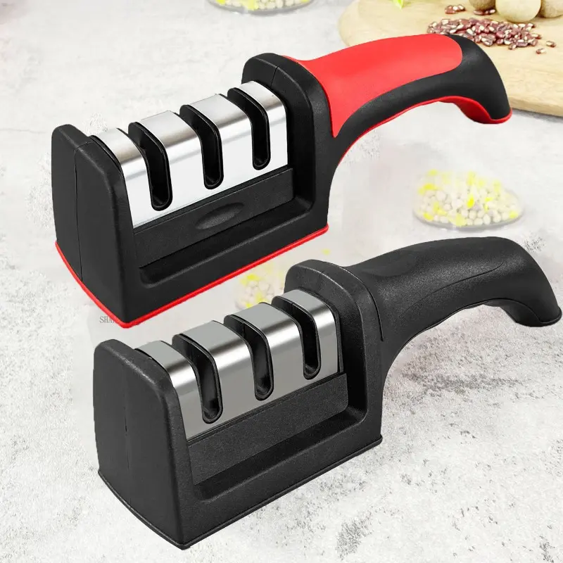 1 Pc Three Pores Knife Sharpener Household Tungsten Steel Blade Sharpener Manual Knife Sharpening Stone Kitchen Small Tools Making the Knife Sharp