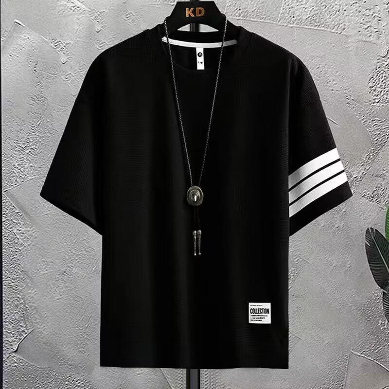 Product Introduction of Men's Summer Short Sleeve T-Shirt & Shorts Set - Casual Waffle Knit Outfit |   Trendy Sporty 2-Piece Lounge Wear |   Lightweight Comfort Clothes 9