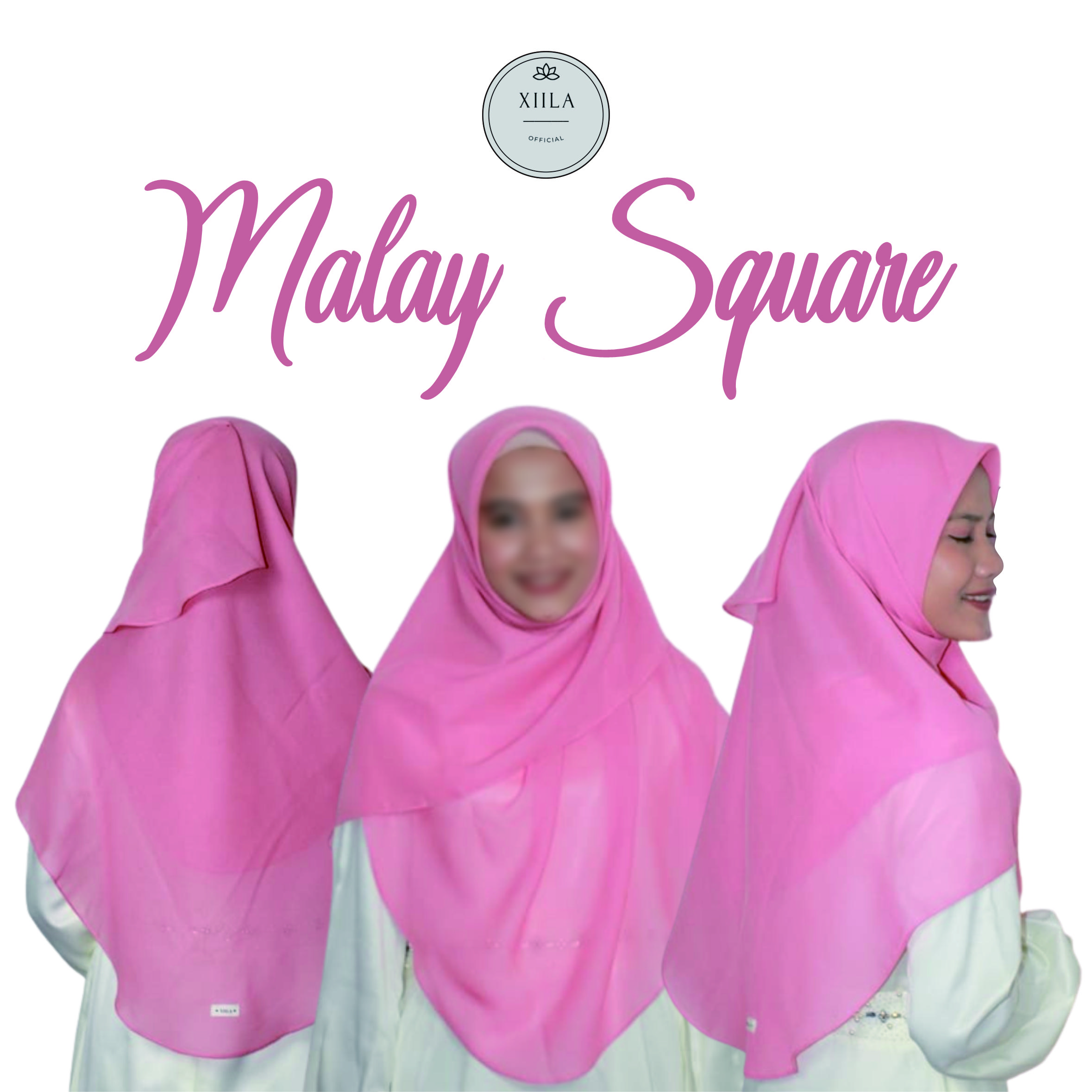 hijab Syar'i segiempat malay square premium 105gsm 125x125 sudut curve