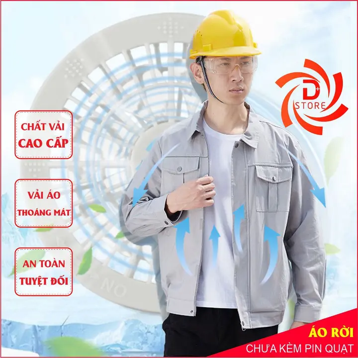 Áo Lắp quạt điều hòa Dstore (áo rời) Không pin quạt cao cấp Jacket Menswear