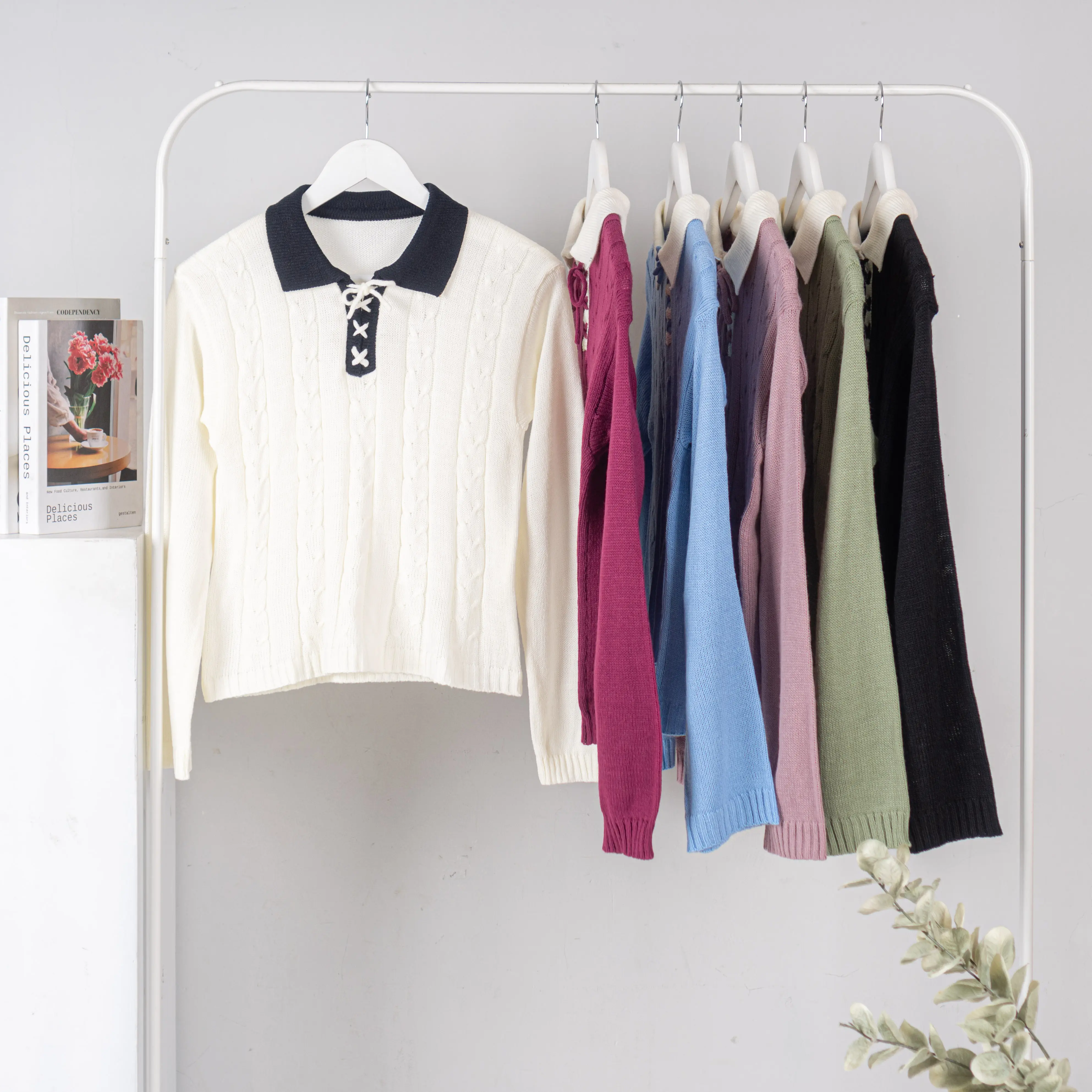 SWEATER CROPTOP BLOESE TALI STYLE KOREAN HIGT PREMIUM  Branded Tangan  Tebal Cable Knitwear