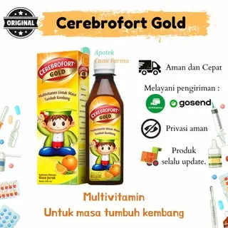 Cerebrofort Cerebrofot Gold Multivitamin Untuk Masa Tumbuh Kembang Anak Original Rasa Jeruk omega kids