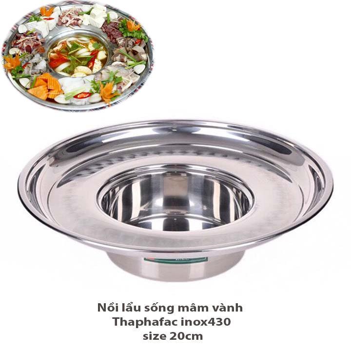 Nồi lẩu sống mâm vành BaoThanhPhat inox 430 size 20cm cao cấp xoong  nồi