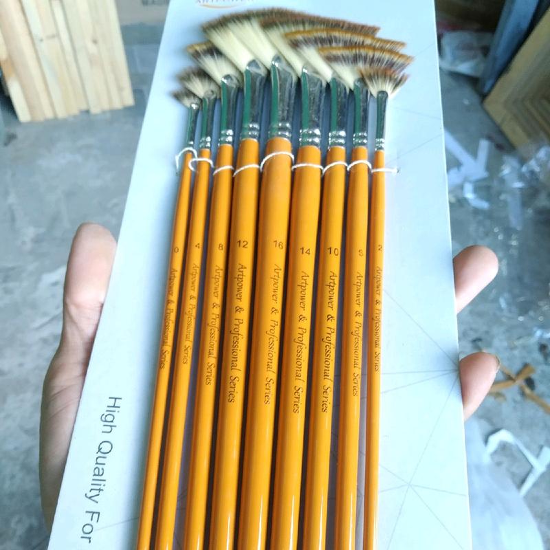 Bộ cọ vẽ đầu xoè quạt đủ size chất lượng tốt, hiệu Artpower 4