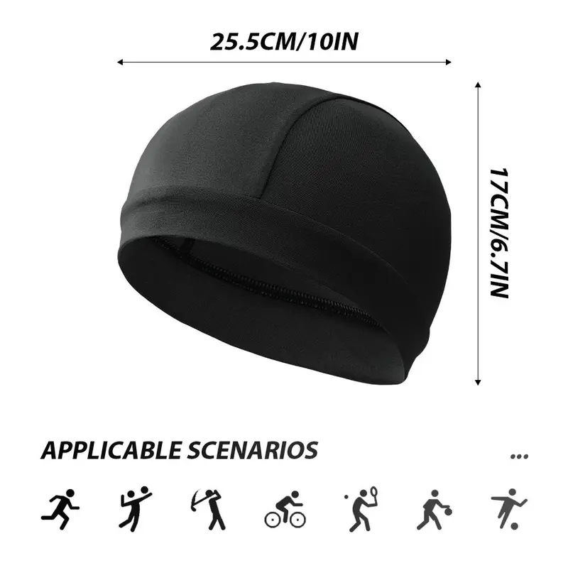 Solid Color Cycling Helmet Liner Cap, Sweat-absorbing Quick Drying Cycling Liner Cap, Multifunctional Elastic Helmet Liner Cap, Breathable Comfortable Cycling Liner Cap for Outdoor Sports Use 1